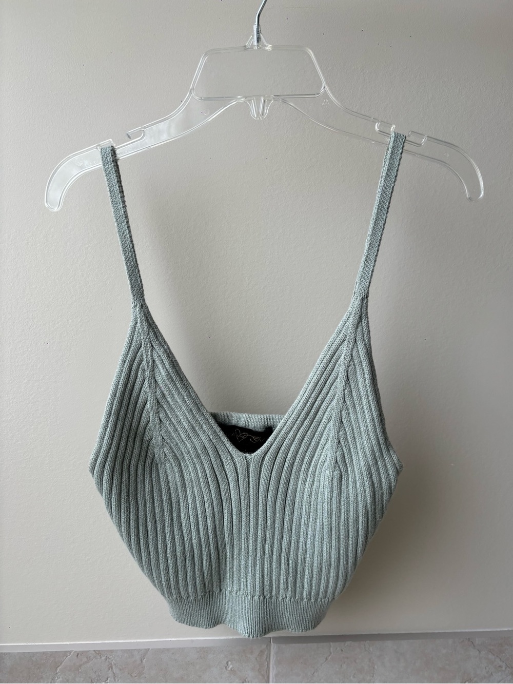 Ribbed V-Neck Cami - Sage Green